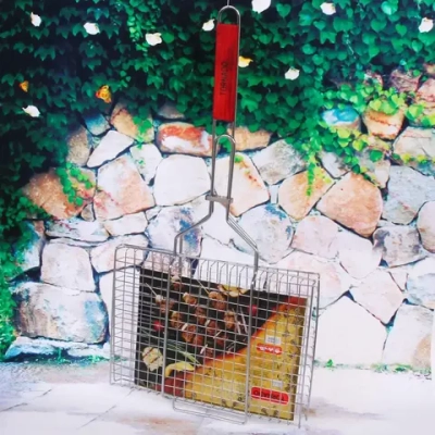 Решетка-гриль усиленная 34*25 см (длина с ручкой 66 см)