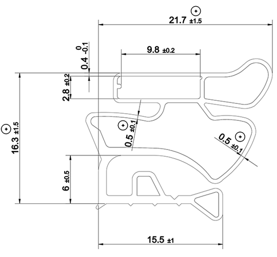 Уплотнитель для холодильника GAGGENAU FD8804 side by side размер 1705*480 мм(040/012 АНАЛОГ)