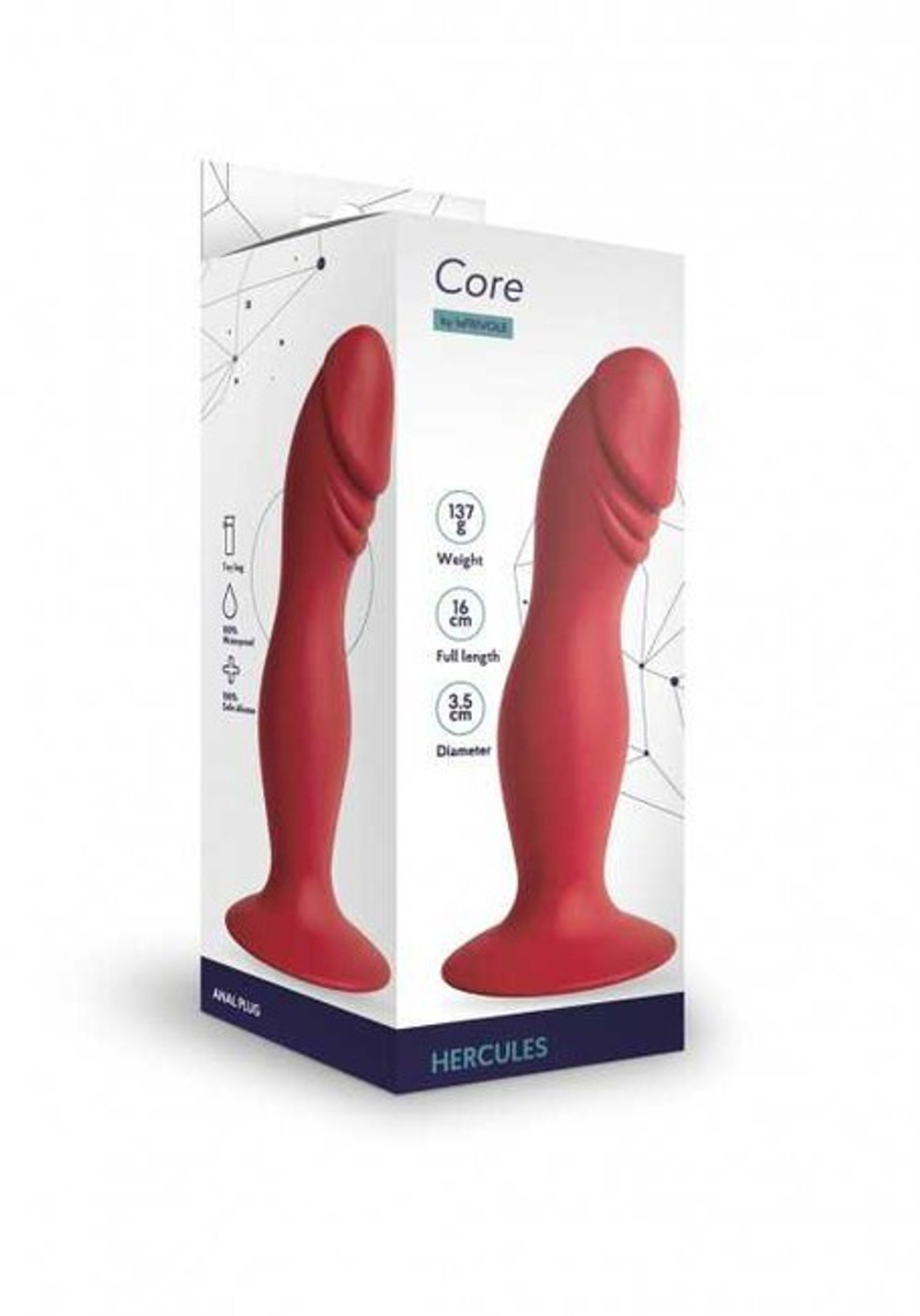 Анальная пробка Hercules (Цвет: красный)