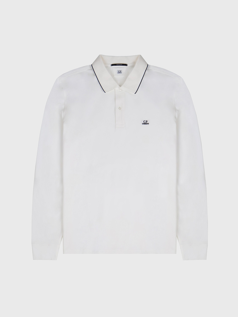 Поло с длинным рукавом C.P. Company Stretch Piquet Line Gauze White