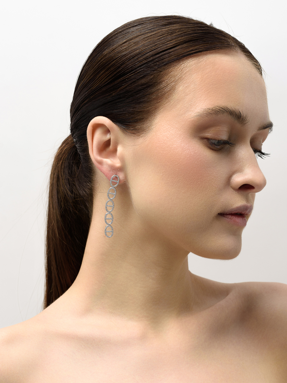 Серьги "Gess shine long" Silver