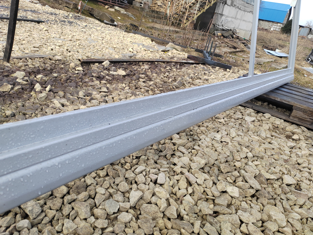 Каркас откатных ворот с встроенной калиткой "ОПТИМА" Т Профиль + монтаж. 4м проем