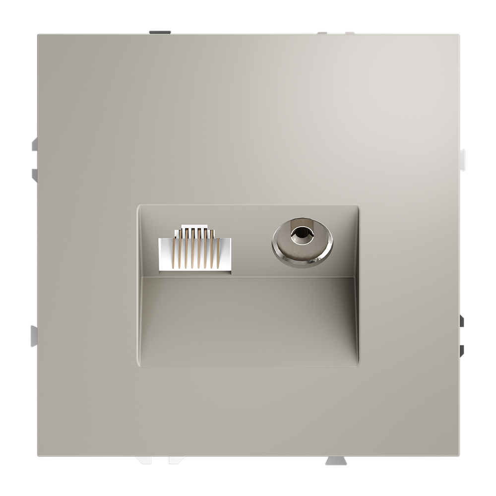 Розетка телевизионная встраиваемая VOLTUM S70 TV+RJ45 кат. 6, (кашемир)