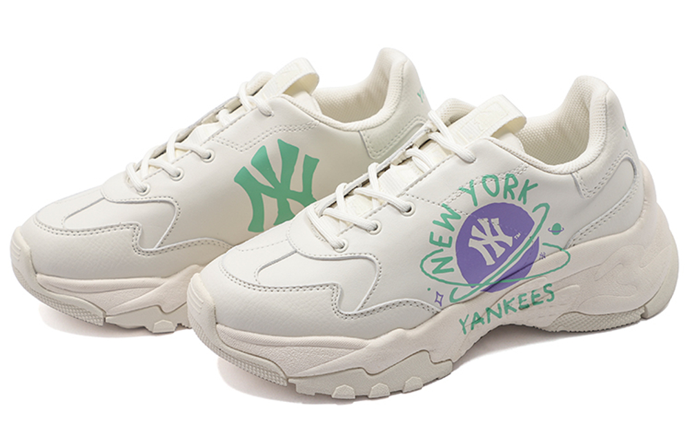 MLB Big Ball Chunky Planet Artificial Leather Cushioning Slip Resistant Abrasion Resistant Low top Chunky Sneakers