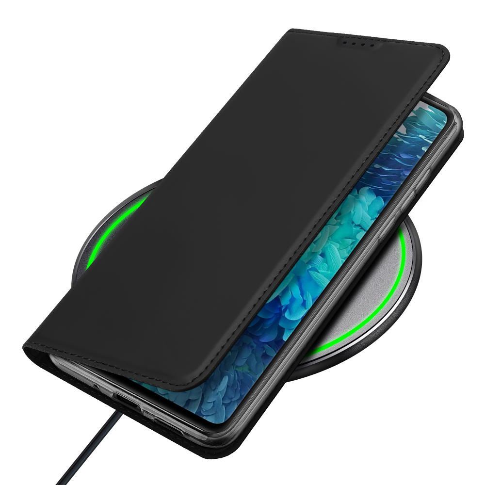 Чехол книжка из PU кожи черного цвета от Dux Ducis для Samsung Galaxy S20 FE, серия Skin Pro Series Case