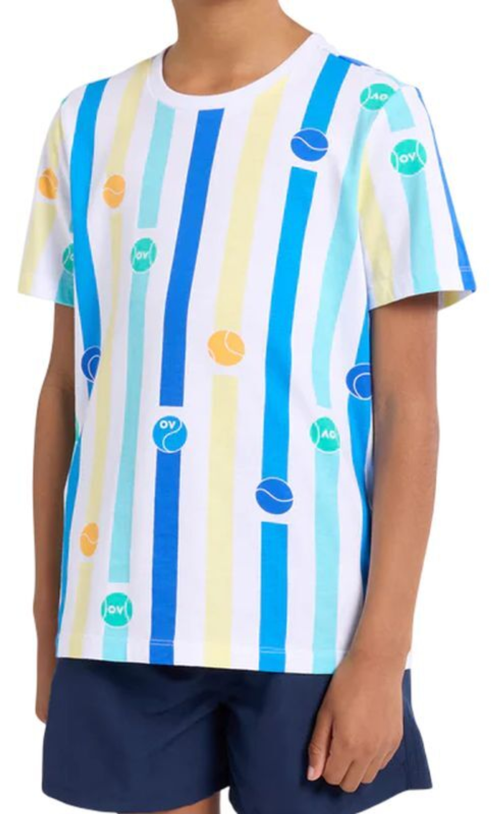 Футболка для мальчика теннисная Australian Open Line It Up - разноцветный