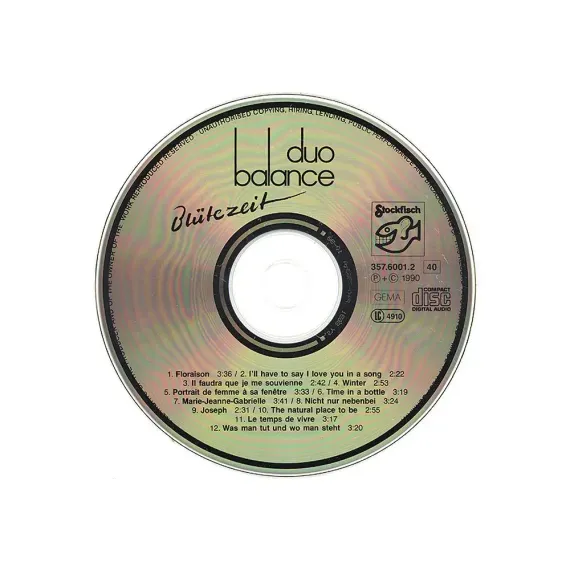 Duo Balance – Blutezeit CD