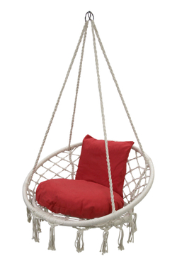 Кресло подвесное Фиби арт.ZRHC30-B (корзина белая, подушка красная )