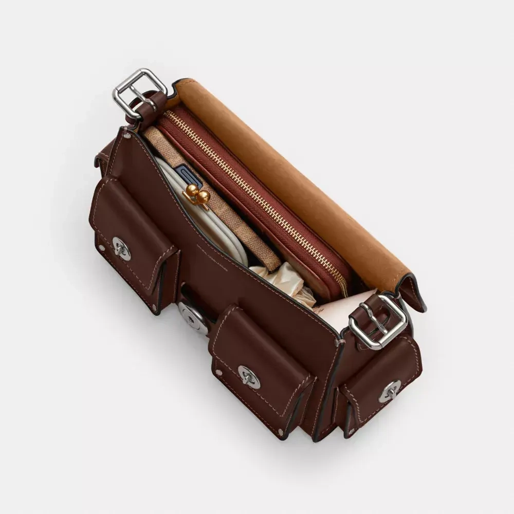 COACH МЯГКАЯ СУМКА CARGO TABBY, ТЕМНО-КОРИЧНЕВЫЙ