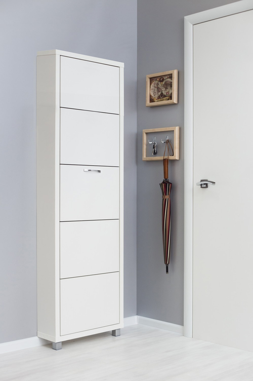 Обувница в прихожую фасад лдсп для обуви Люкс 5 белая