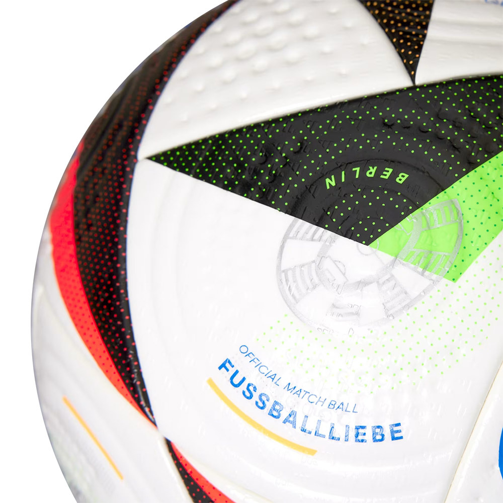Мяч футб. ADIDAS Euro24 Fussballliebe PRO IQ3682,р.5, FIFA PRO, 20пан, ПУ, термосш, бело-мультиколор
