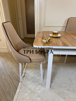 Большой кухонный стол "МАКСИ" дуб вотан и стулья "Сорренто" 4 шт