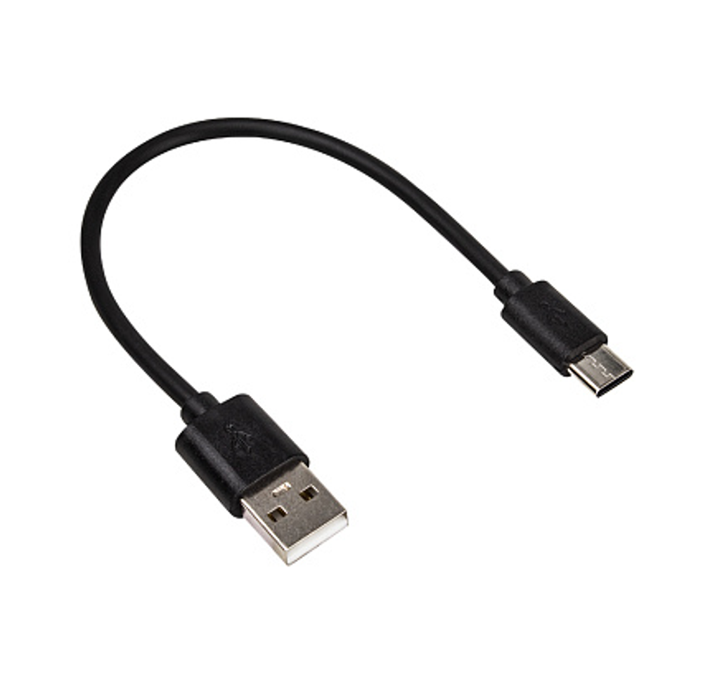 Кабель USB &quot;WALKER&quot; C055, (0,2 метра), Type-C, в пакете, черный