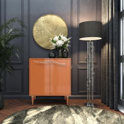 Комод Арт Колор Классик Сильвер с 2 полками Томленый оранжевый