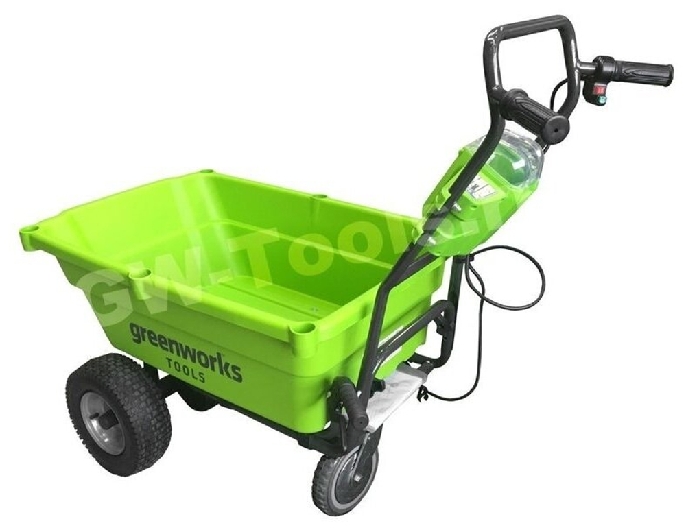 Тележка садовая аккумуляторная самоходная GREENWORKS G40GC 40В,106л,без АКБ и ЗУ (7400007)