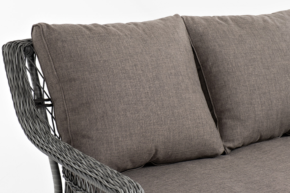 "Гранд Латте" диван трехместный из искусственного ротанга, цвет графит