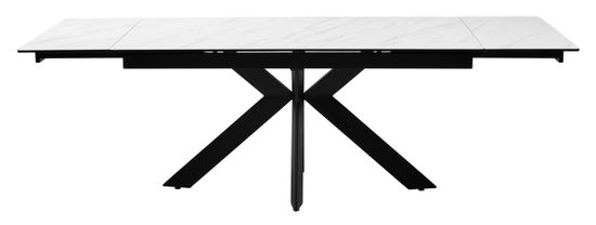 Стол BELLUNO 160 MARBLES KL-99 Белый мрамор матовый, итальянская керамика/ черный каркас