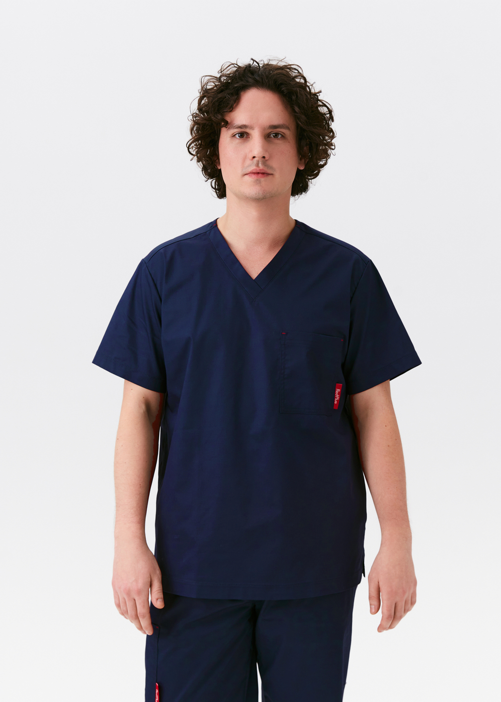 Топ медицинский унисекс Ред Бейс, нэви хлопок