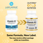 California Gold Nutrition, витамин K2 (в виде менахинона-7), 50 мкг, 120 растительных капсул