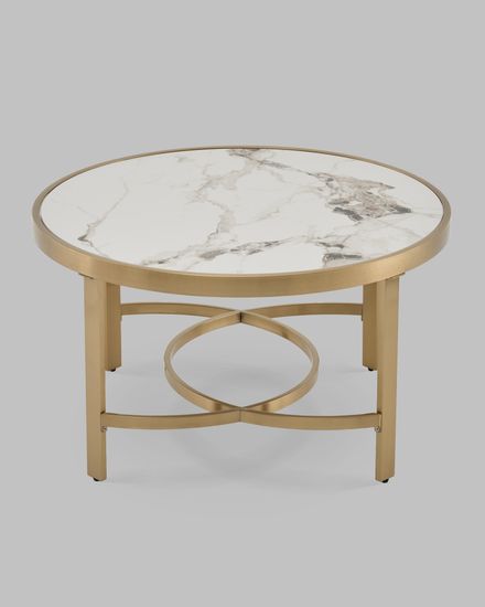 Журнальный столик Адриана 80*80 см светлая керамика