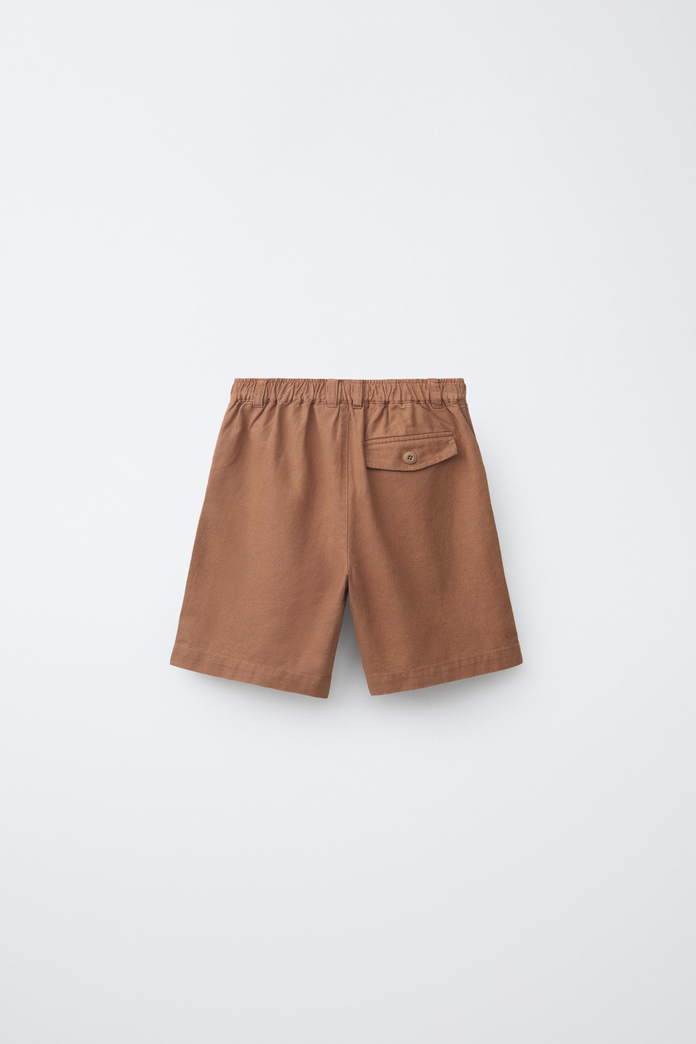 ZARA ШОРТЫ ИЗ СМЕСОВОГО ХЛОПКА И ЛЬНА, КАРАМЕЛЬНЫЙ