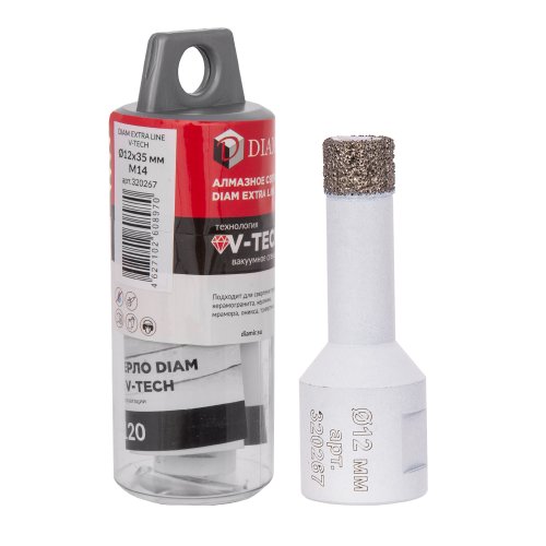 Коронка алмазная DIAM 12х35 М14 Extra Line V-TECH   320267
