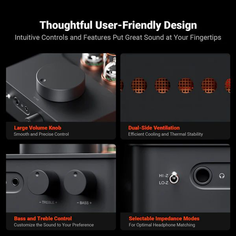 Усилитель для наушников Fosi GR70, ламповый, с функцией предварительного усилителя