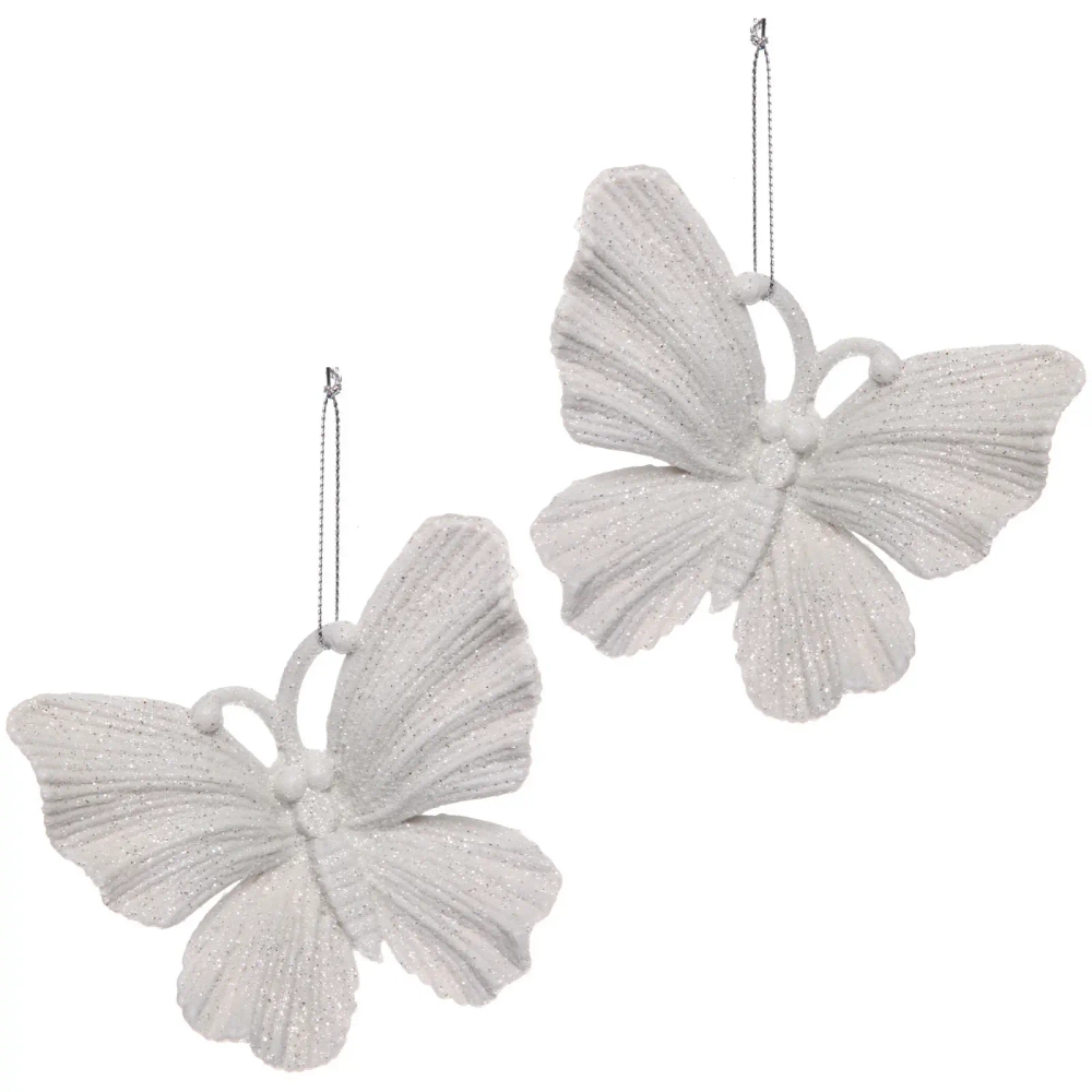 Подвеска «Волшебная бабочка» 11 см (набор 2 шт), Белый