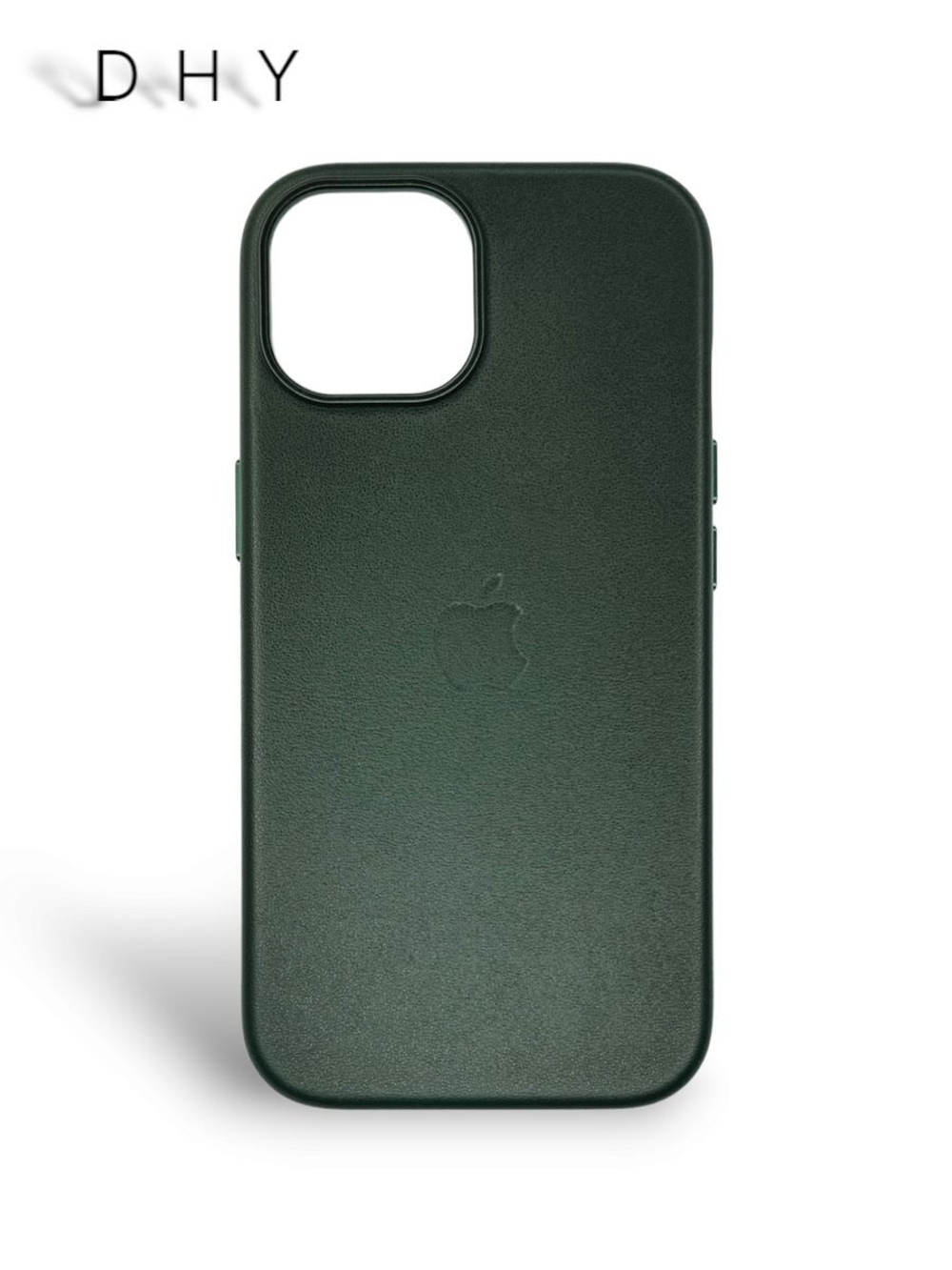 Кожаный чехол Leather Case iPhone 15, Shirt Темно-зеленый
