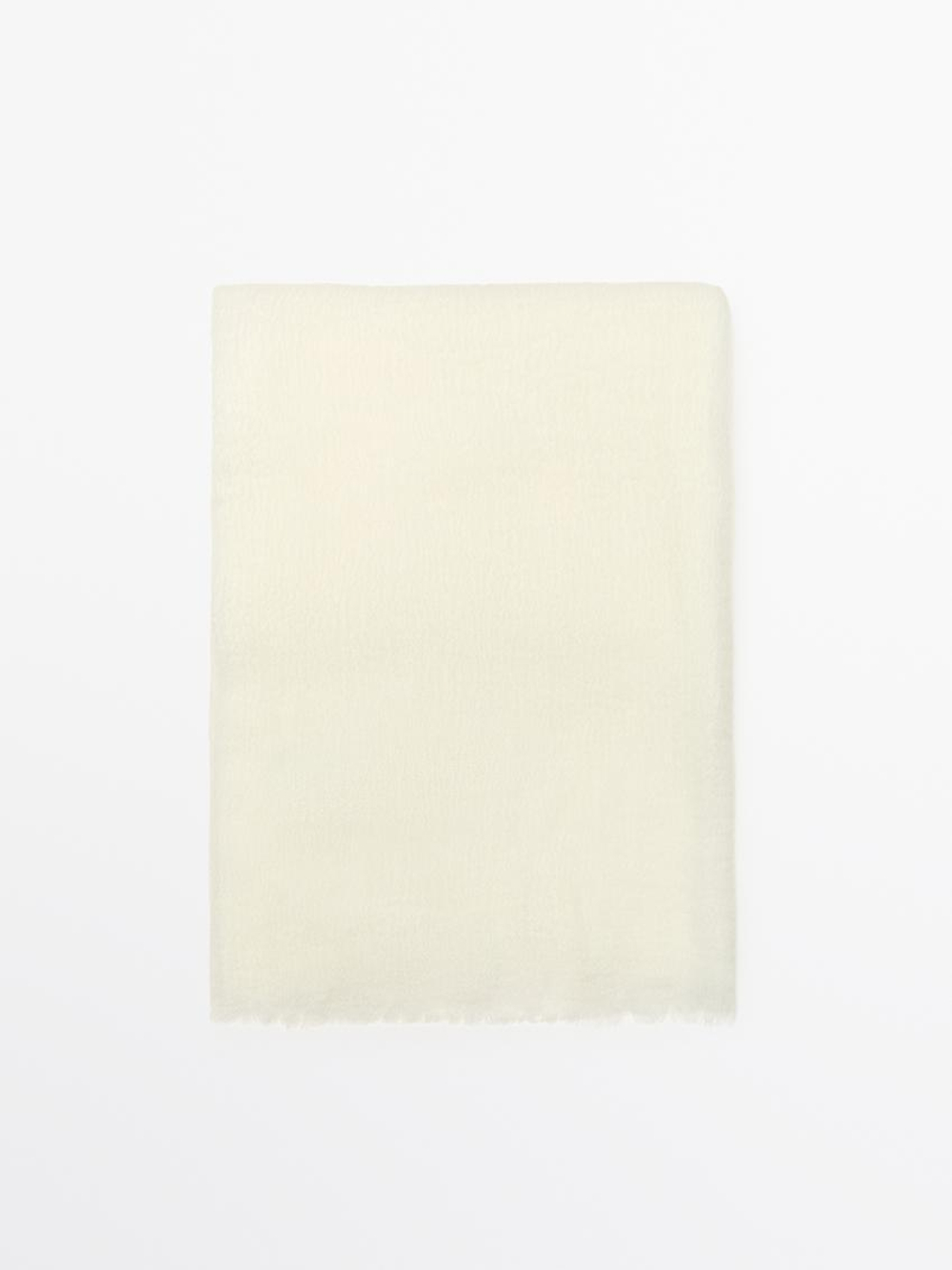 Massimo Dutti Шерстяной шарф, натуральный, кремовый