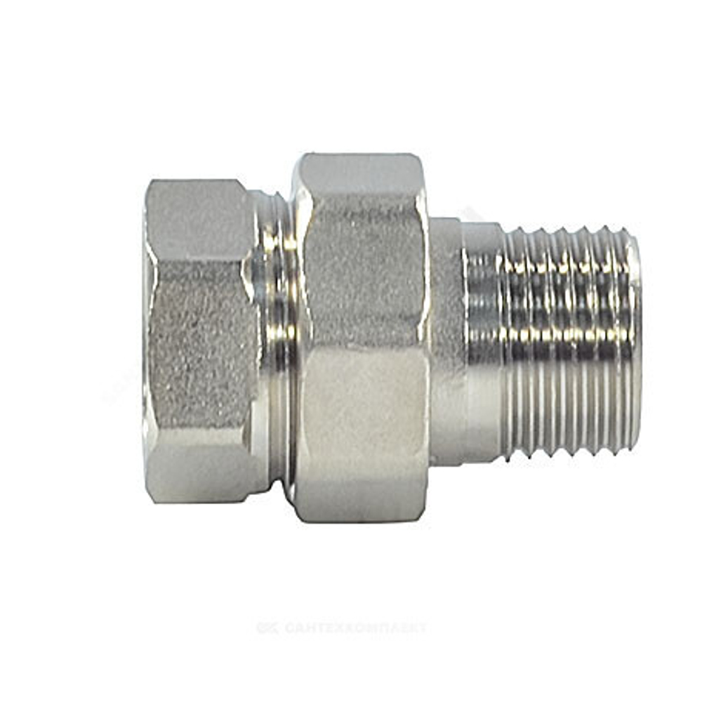 Соединитель латунь никель американка Ду 40 (1 1/2") прямой ВР/НР SantechSystems