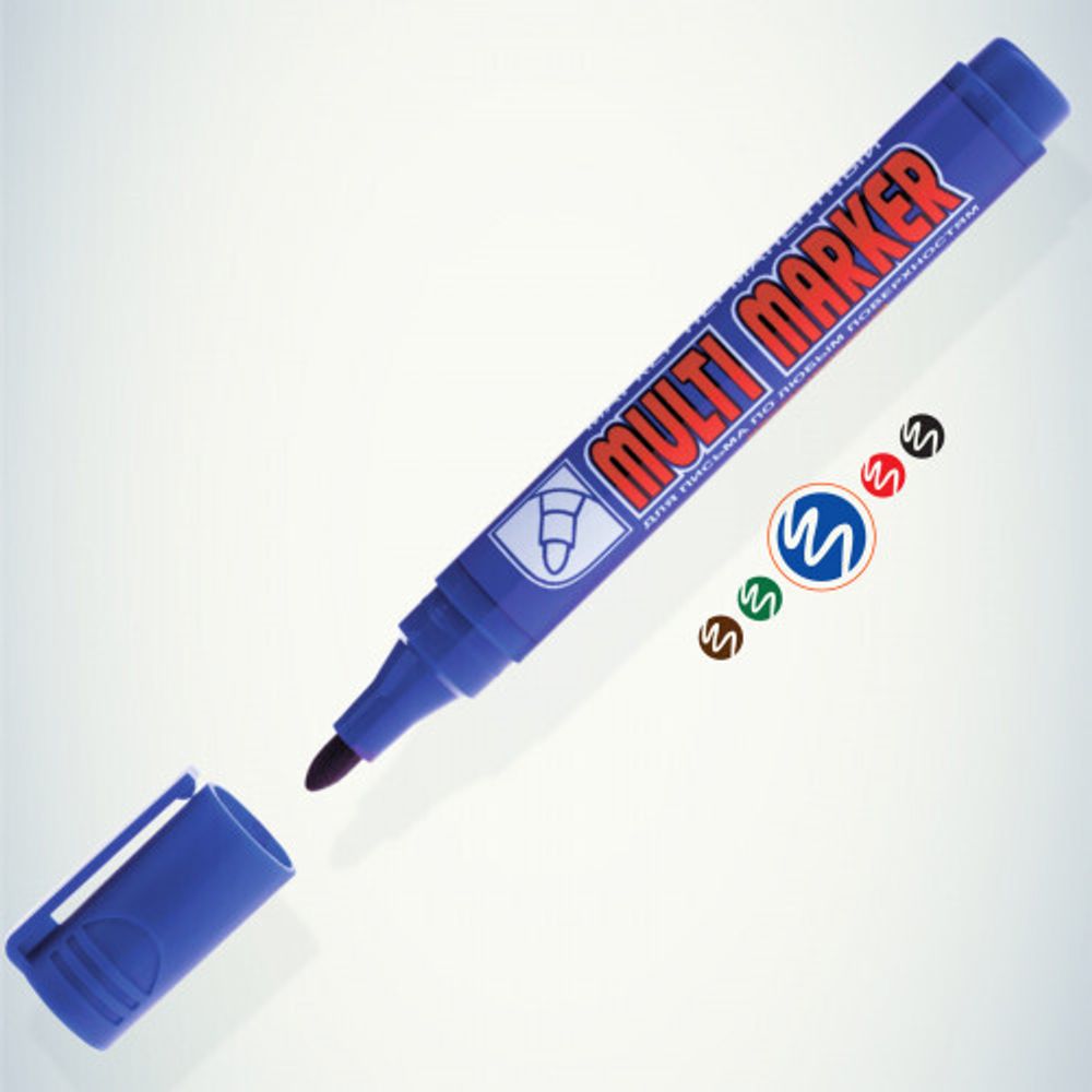 002675 Crown Маркер перманентный MULTI MARKER, СИНИЙ пулевидный 3мм (CPM-800)