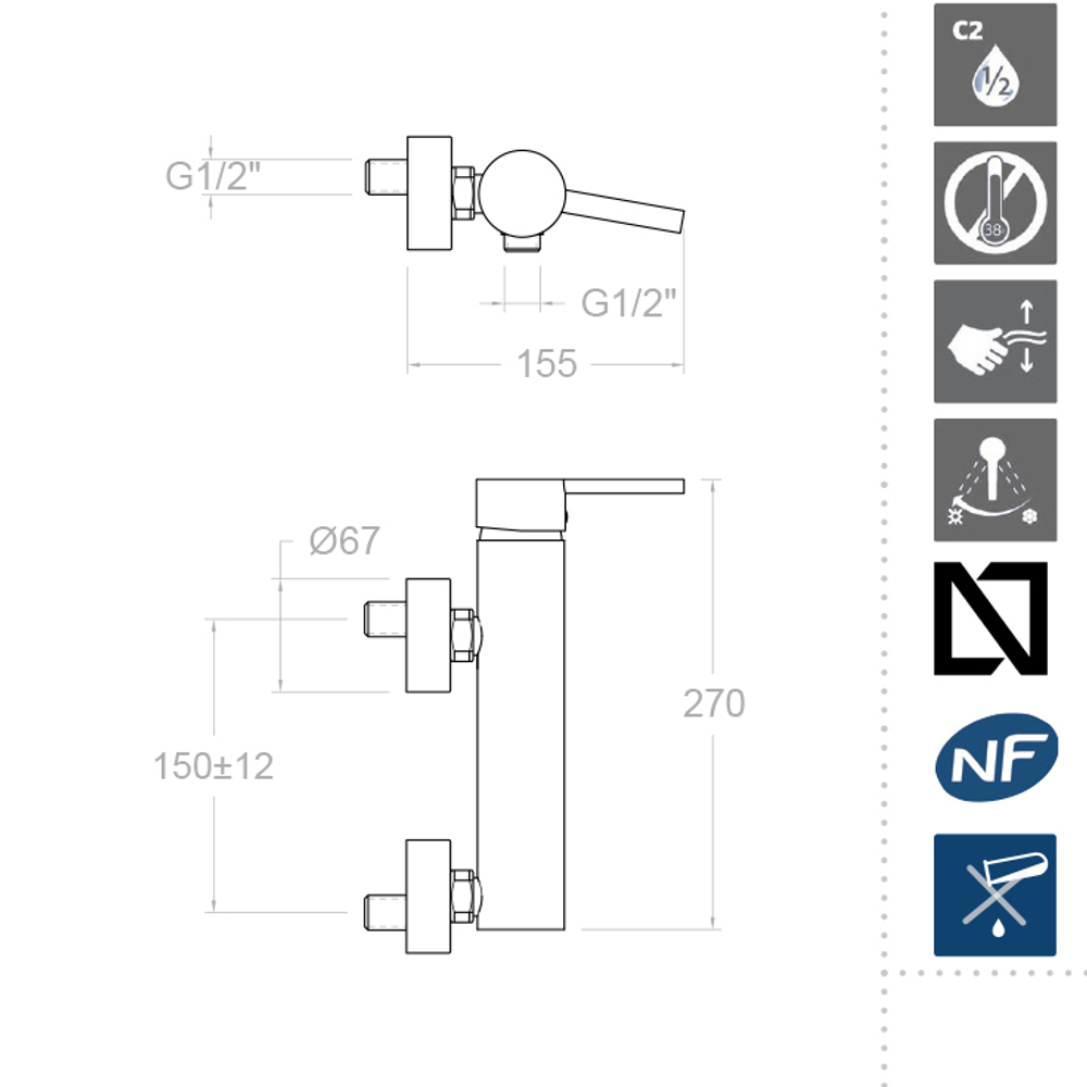 Смеситель для душа DRAKO 3308S