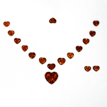 Спессартин, Сердце, 17 шт. / 28,15 карат, Танзания