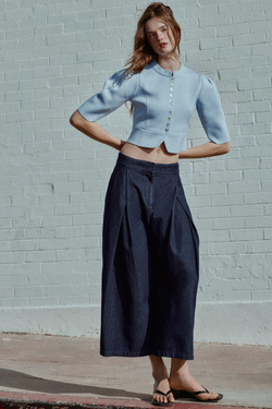 ZARA КАРДИГАН С ОБЪЕМНЫМИ РУКАВАМИ, ПАСТЕЛЬНО-СИНИЙ