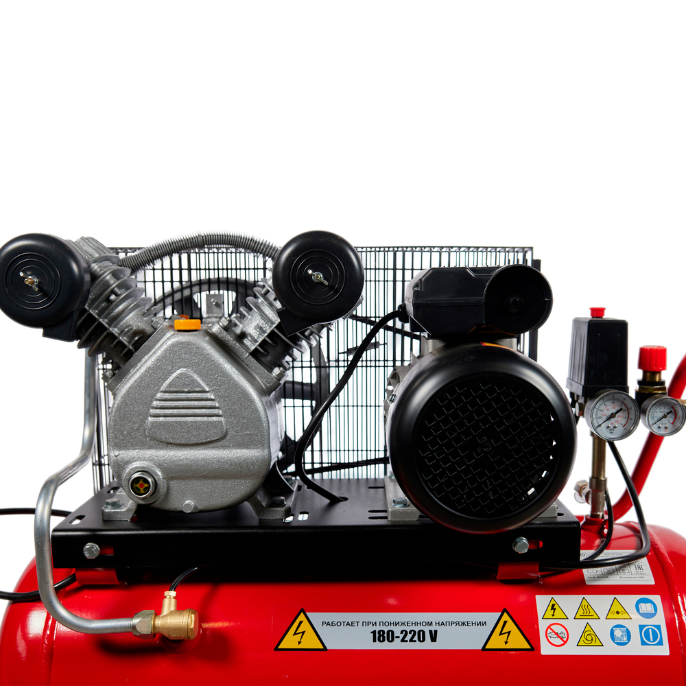 Компрессор ROSSVIK СБ4/С-50.LB24А, 360л/мин, 10бар, ресивер 50л, 220В/2,2кВт, красный