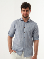 Сорочка мужская ZEER длинный рукав на патах, хлопок, лен, пэ 55915 27