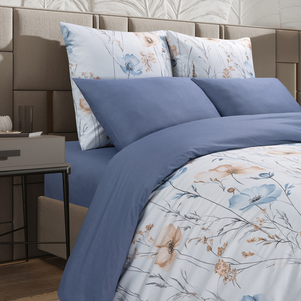 Комплект постельного белья Harmonica 1.5 сп САТИН "Вилора" (нав. 70х70 или 50х70)