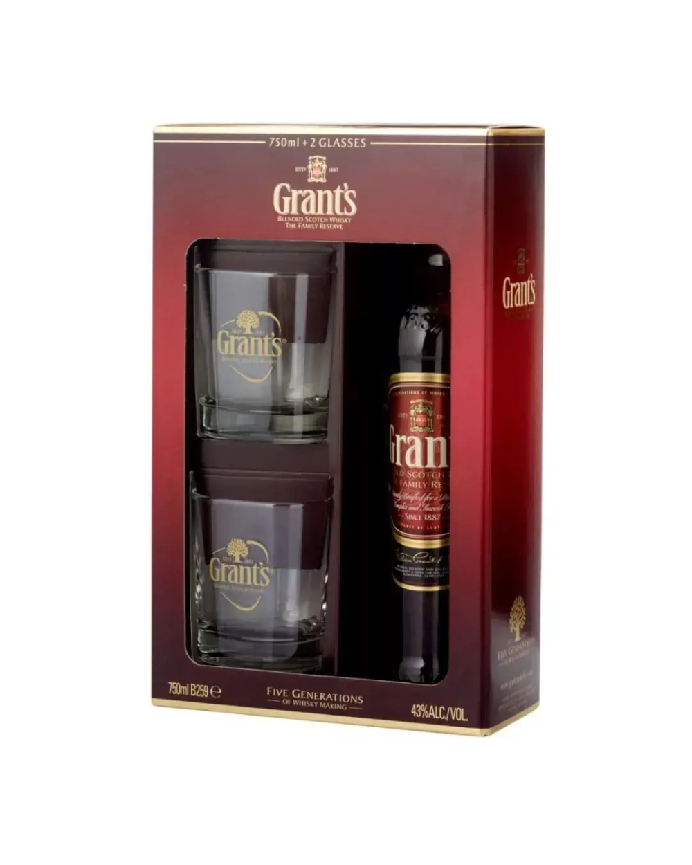 Grant's Family Reserve 0,7 л. + 2 стакана