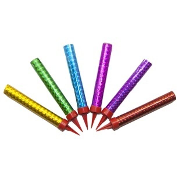 Свеча Фонтан для торта, Цветное пламя, 30 сек, Ассорти, 10 см