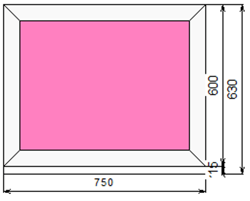 Пластиковое окно 600 х 750 ТермА Эко с глухой створкой