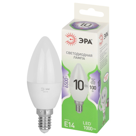Лампочка светодиодная ЭРА GREEN LINE LED B35-10W-865-E14 GL E14 10 Вт свеча холодный свет