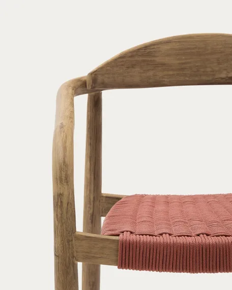 Стул Glynis массив эвкалипта с розовым сиденьем