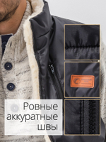 Мужской жилет "СЕВЕРНЫЙ ПУТЬ" на меху из натуральной овечьей шерсти