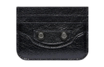 Balenciaga Le Cagole Fine Grained Sheepskin Card Holder Card Holder Women"s Black