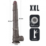 Реалистичный фаллоимитатор Lovetoy KING SIZED (33,5×5,7 см) с двойным покрытием, чёрный