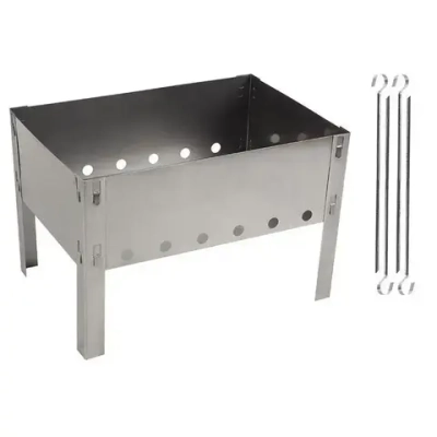 Мангал ECOS сборно-разборный 350х240мм, 0,35-0.40мм с 4 шампурами