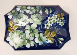 Шкатулка "Цветы на синем" с жостовской росписью