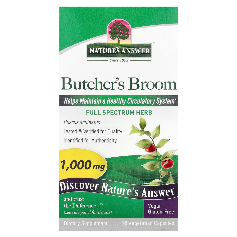 Nature's Answer, иглица колючая, 90 вегетарианских капсул (500 мг в 1 капсуле)