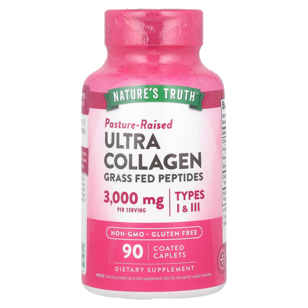 Nature's Truth, Ultra Collagen, коллаген типа I и III, 90 капсул, покрытых оболочкой (1000 мг в 1 капсуле)